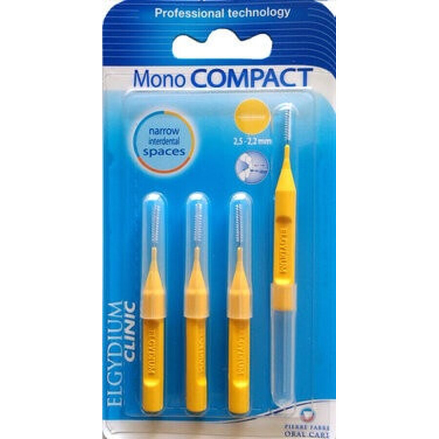 ELGYDIUM CLINIC Mono COMPACT 2,5-2,2 mm interdental brushes (yellow) 1x4 pcs