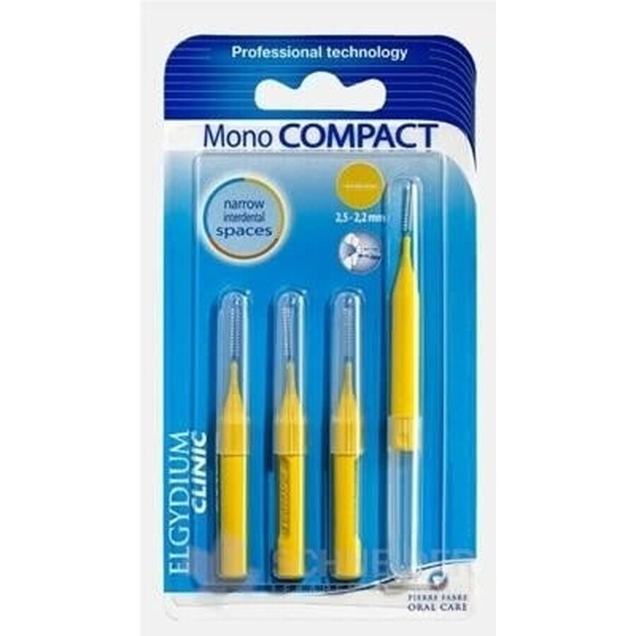 ELGYDIUM CLINIC Mono COMPACT 2,5-2,2 mm interdental brushes (yellow) 1x4 pcs