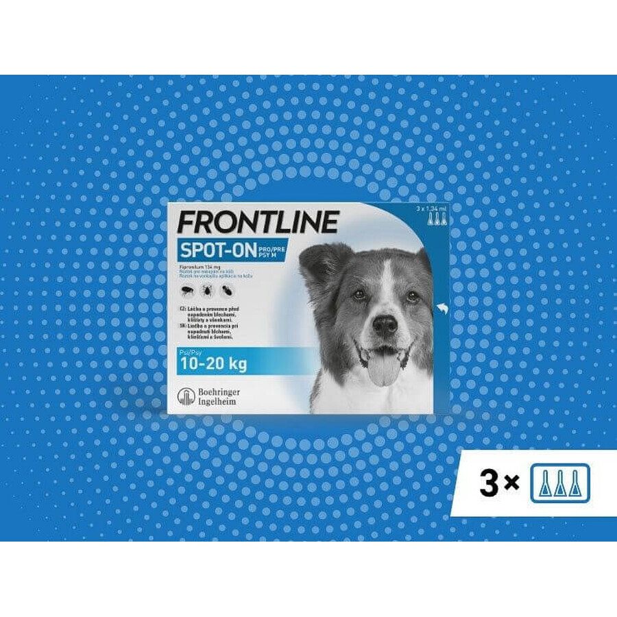 FRONTLINE spot-on per CANI M 3 x 1,34 ml 3x1,34 ml, soluzione per cani