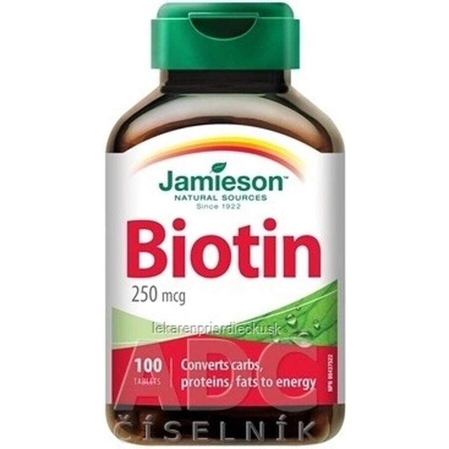 JAMIESON BIOTIN 250 µg 1×100 tbl, biotina