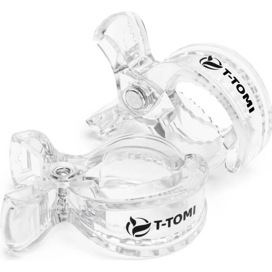 T-TOMI Clip Clear 1×2 pezzi, clip per carrozzina