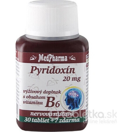 MedPharma PYRIDOXIN 20 mg (vitamin B6) 1×37 tbl, 30+7 free