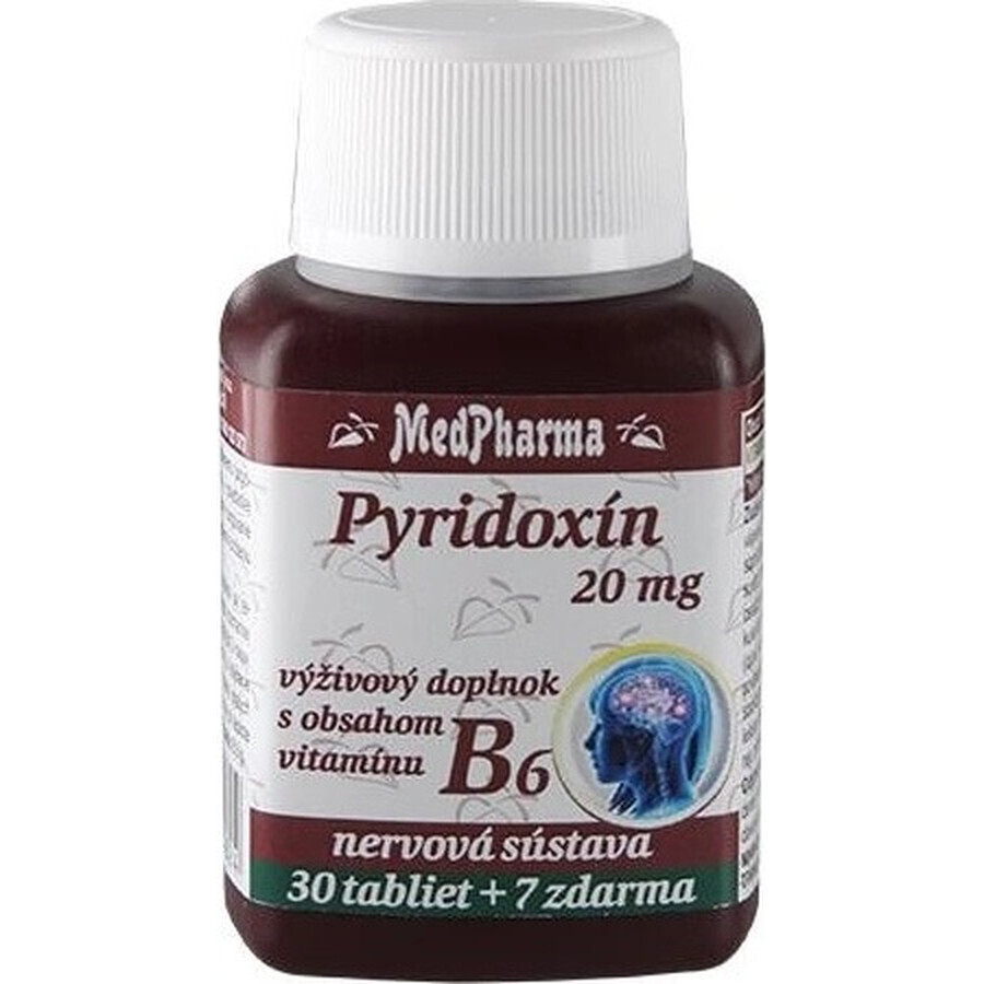 MedPharma PYRIDOXIN 20 mg (vitamin B6) 1×37 tbl, 30+7 free