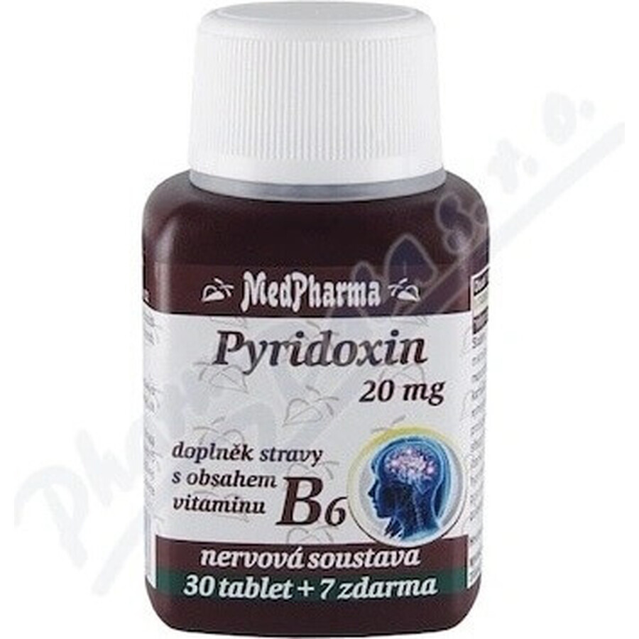 MedPharma PYRIDOXIN 20 mg (vitamin B6) 1×37 tbl, 30+7 free