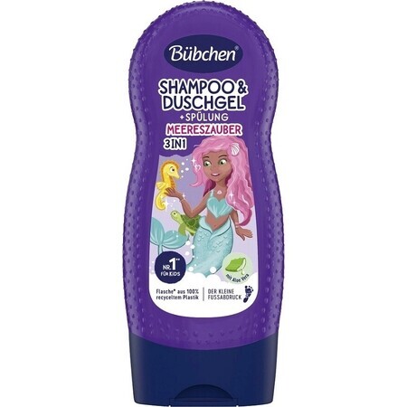 Bübchen Kids Shampoo & Gel doccia & Balsamo 3in1 Sirenetta 1×50 ml, shampoo, gel doccia e balsamo