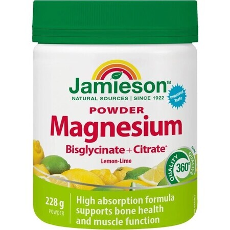 Jamieson MAGNESIUM DRINK MIX LEMON-LIMETKA 228G 1×228 g, polvere