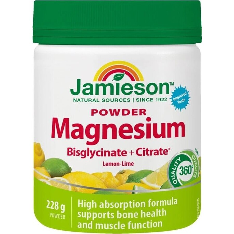 Jamieson MAGNESIUM DRINK MIX LEMON-LIMETKA 228G 1×228 g, polvere