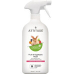 ATTITUDE Spray détergent non parfumé pour fruits et légumes 1×800 ml , détergent pour fruits