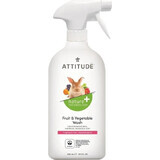 ATTITUDE Detergente per frutta e verdura spray non profumato 1×800 ml , Detergente per frutta