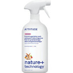 ATTITUDE Spray détergent non parfumé pour fruits et légumes 1×800 ml , détergent pour fruits