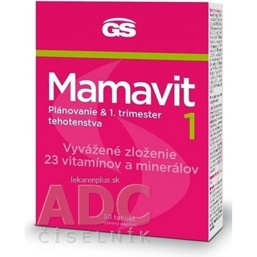 GS Mamavit 1 Pianificazione e primo trimestre 30 compresse 1×30 tbl, integratore alimentare