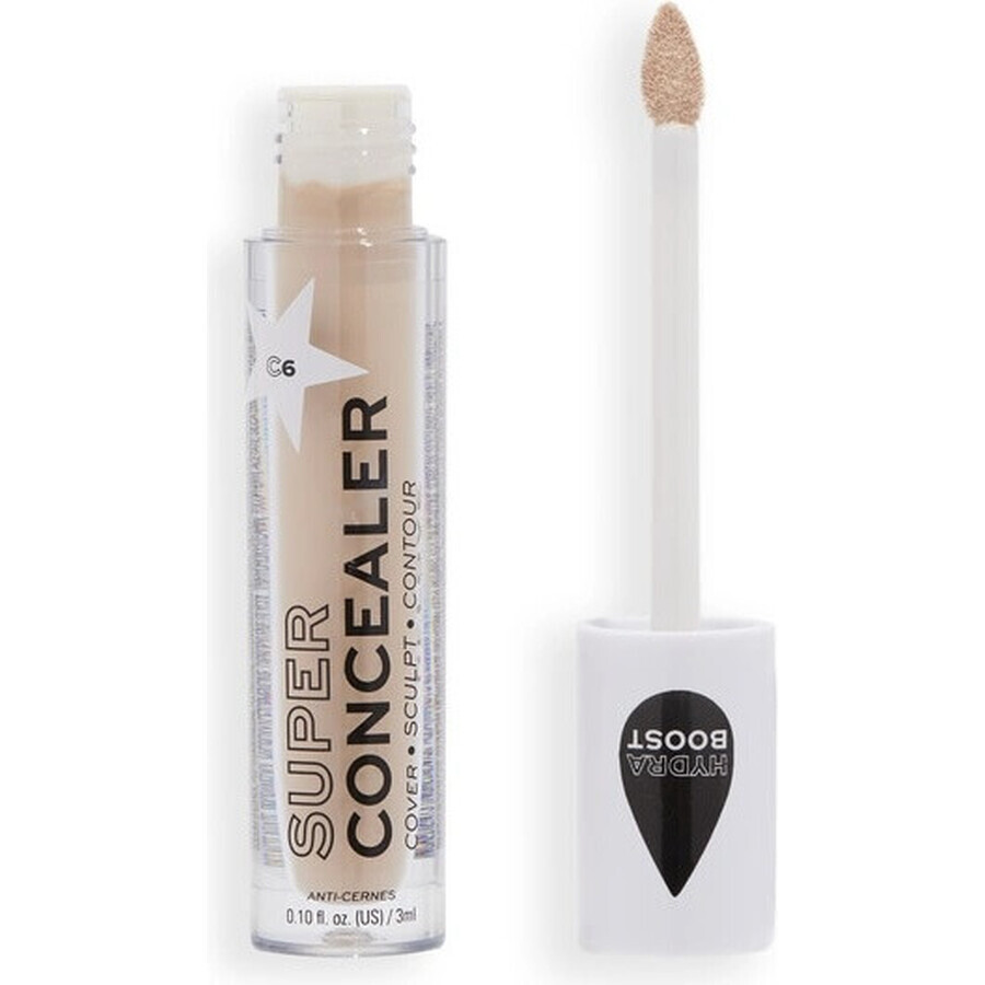 Revolution Relove, Super Concealer Radiant Matte Matte C6, correttore 1×3 ml, correttore