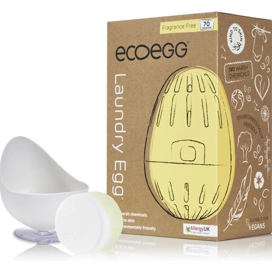 Ecoegg Uovo di lavaggio - 70 lavaggi senza profumo 1×1 pz, uovo per 70 lavaggi (4 mesi)