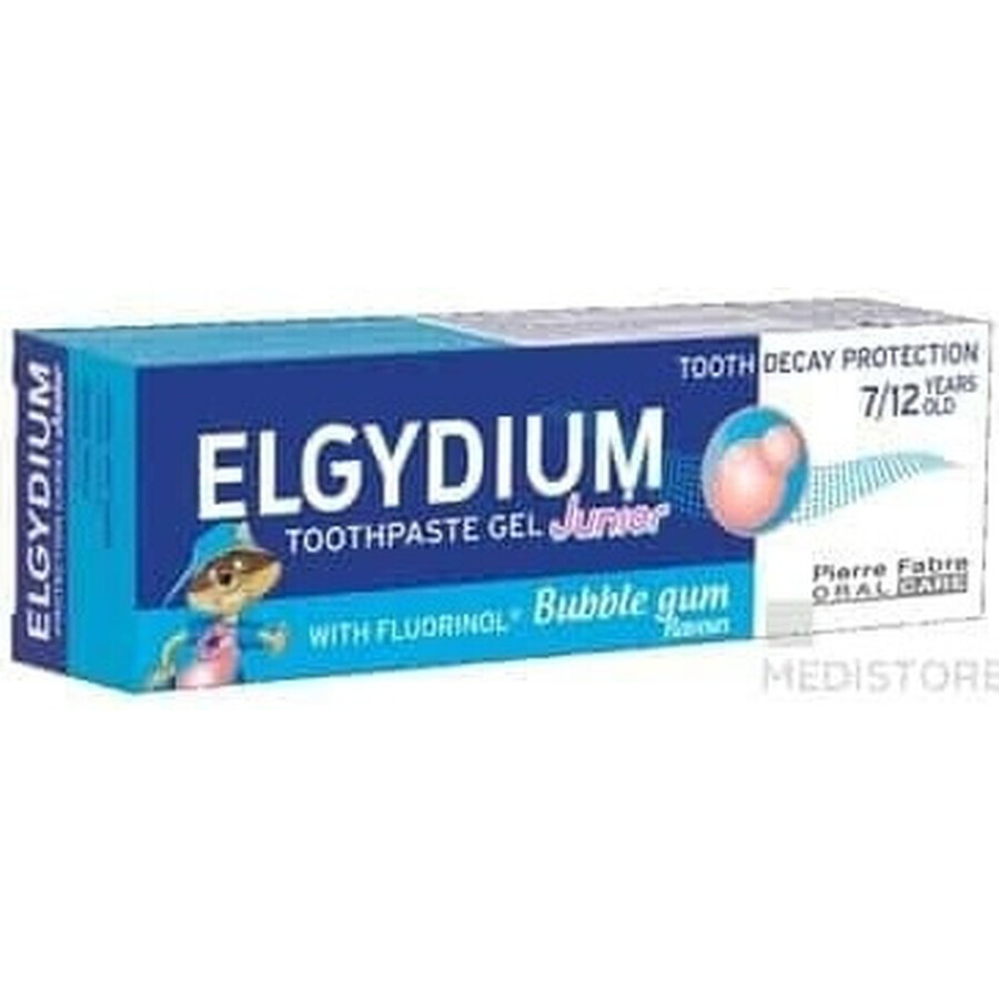 ELGYDIUM JUNIOR fluorinol gel toothpaste for children (7-12 years) with chewing gum flavor 1x50 ml