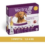 Vectra 3D spot-on para perros XS (1,5-4 kg) 1×3 unidades, spot-on contra parásitos