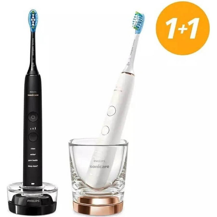 Philips Sonicare 9000 DiamondClean HX9914/57 1+1 2 x 2 stuks sonische elektrische tandenborstels 1×2, sonische tandenborstel