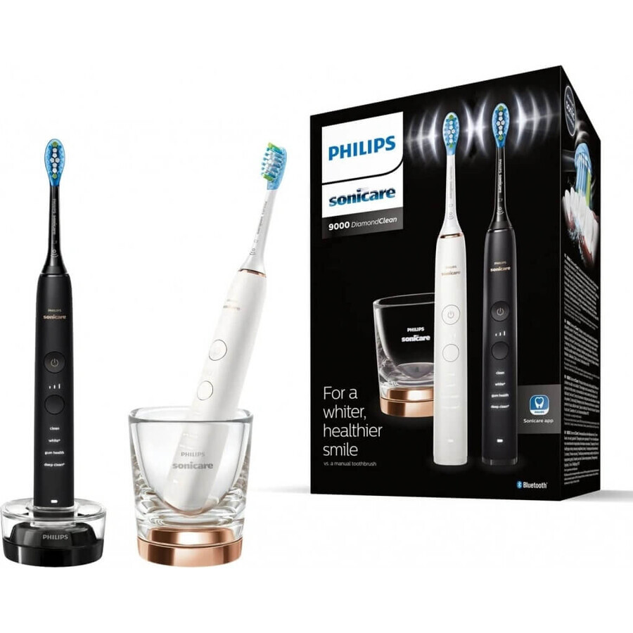 Philips Sonicare 9000 DiamondClean HX9914/57 1+1 2 x 2 stuks sonische elektrische tandenborstels 1×2, sonische tandenborstel