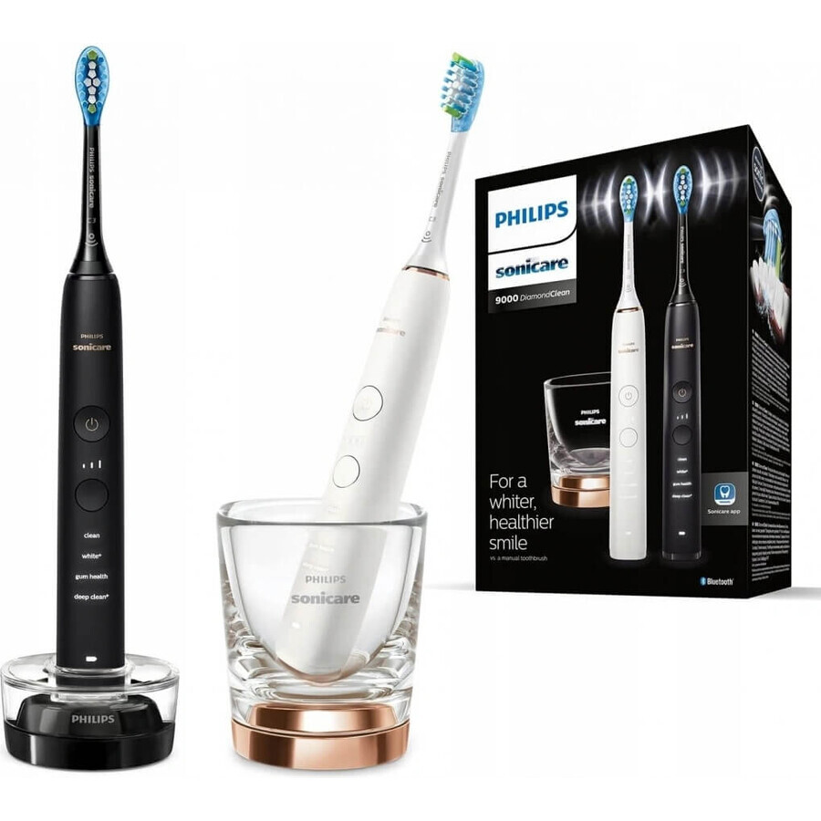 Philips Sonicare 9000 DiamondClean HX9914/57 1+1 2 x 2 stuks sonische elektrische tandenborstels 1×2, sonische tandenborstel