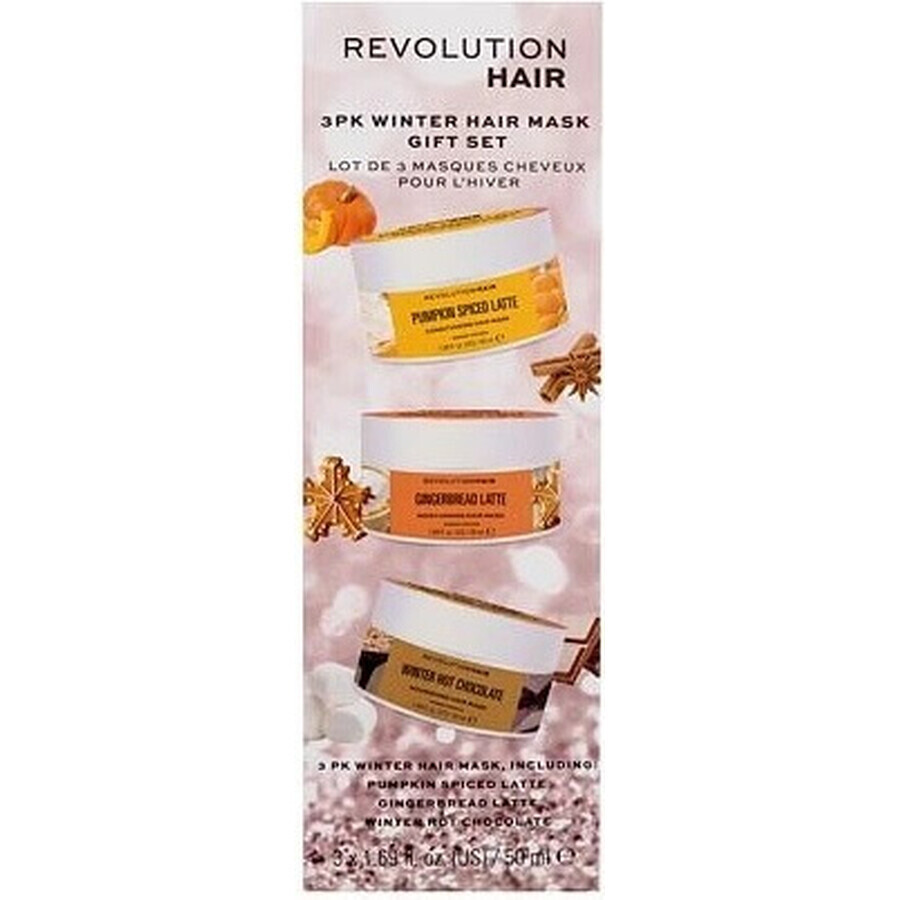 Revolution Haircare, Set regalo di maschere invernali per capelli 3pk 1×1 set, set regalo