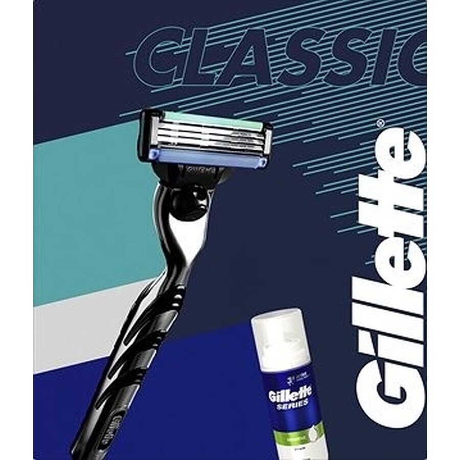 Gillette Mach3 Start rasoio + Serie 100 ml schiuma da barba, set regalo 1×1 pz, kit da barba per uomo