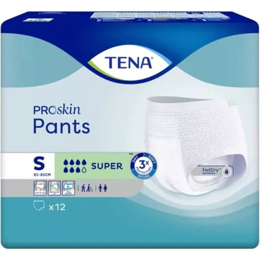 TENA SUPER SMALL 1×12 pcs TENA SUPER SMALL 1×12 pcs, culotte extensible absorbante