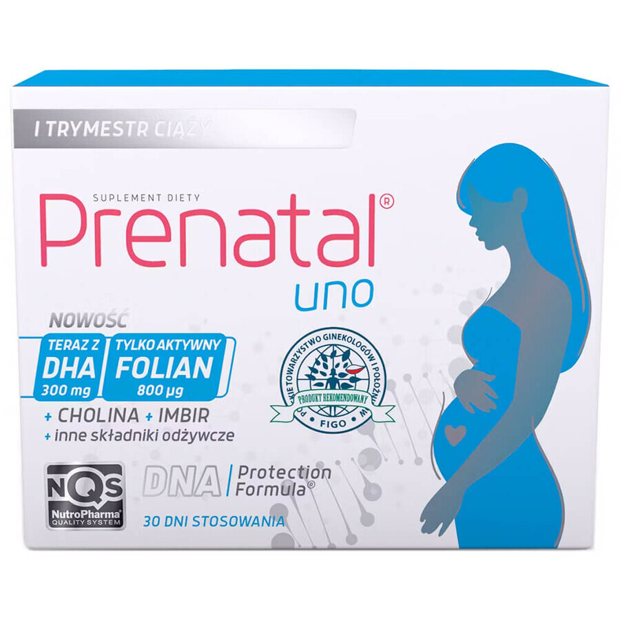 Prenatal Uno Set, 30 capsule + 30 capsule + Prenatal DHA, 30 capsule + flacone in omaggio