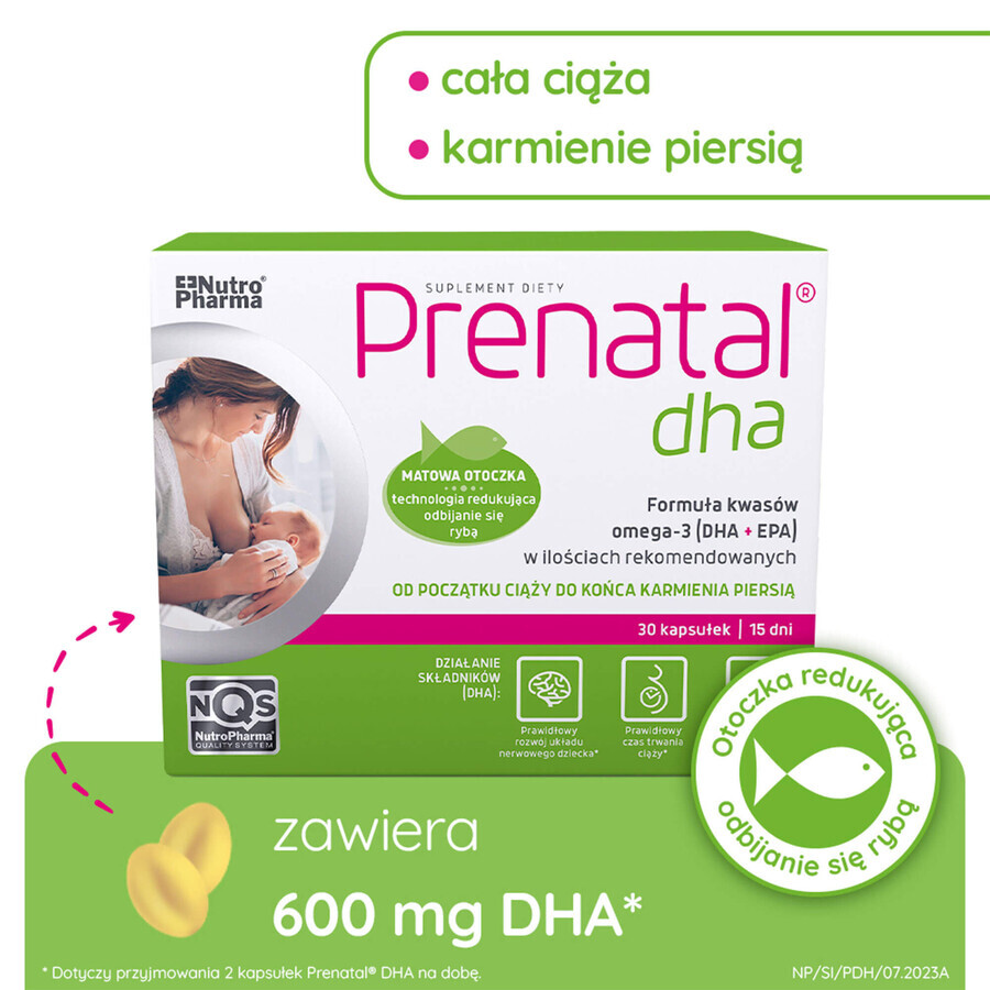 Prenatal Uno Set, 30 capsule + 30 capsule + Prenatal DHA, 30 capsule + flacone in omaggio