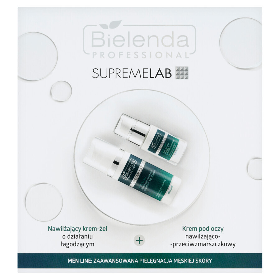 Set Bielenda Supremelab Linea Uomo, crema gel viso 50 ml + crema occhi 15 ml