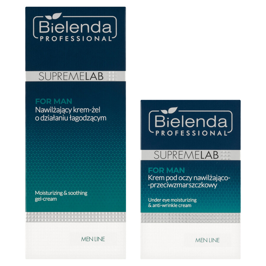 Set Bielenda Supremelab Linea Uomo, crema gel viso 50 ml + crema occhi 15 ml