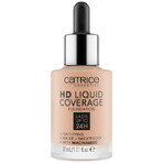 Set Catrice HD Liquid Coverage Foundation 24H, fondotinta a copertura liquida, 020 Rose Beige, 30 ml + correttore liquido, 020 Light Beige, 5 ml + matita per sopracciglia in omaggio