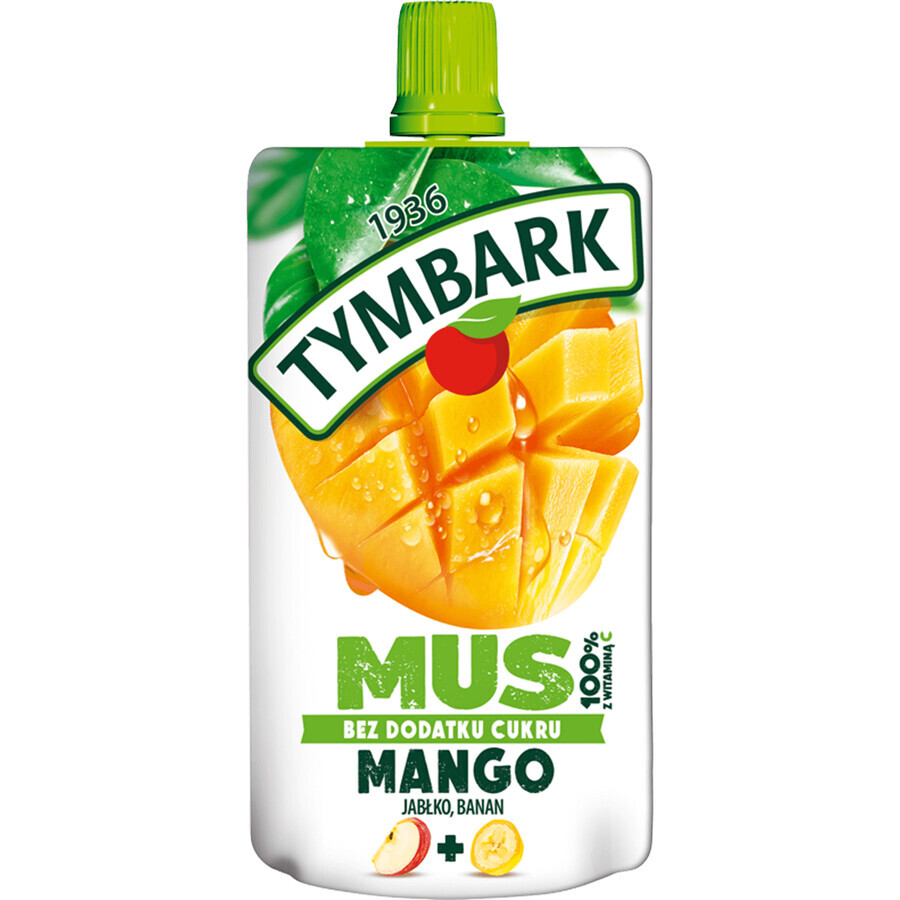 Tymbark Mousse in tube 100%, mango, appel, banaan, zonder toegevoegde suiker, 120 g