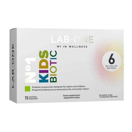 Lab One No 1 KidsBiotic, for babies and children, 15 sachets