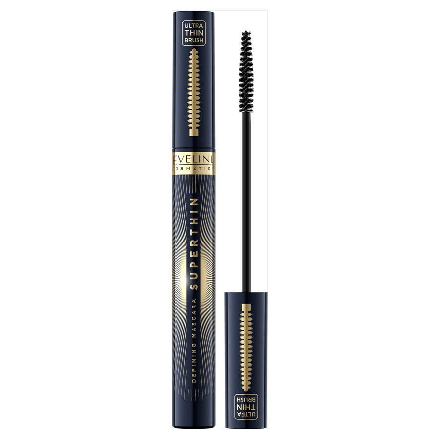 Eveline Cosmetics Superthin Defining, mascara con pennello di precisione, 6 ml