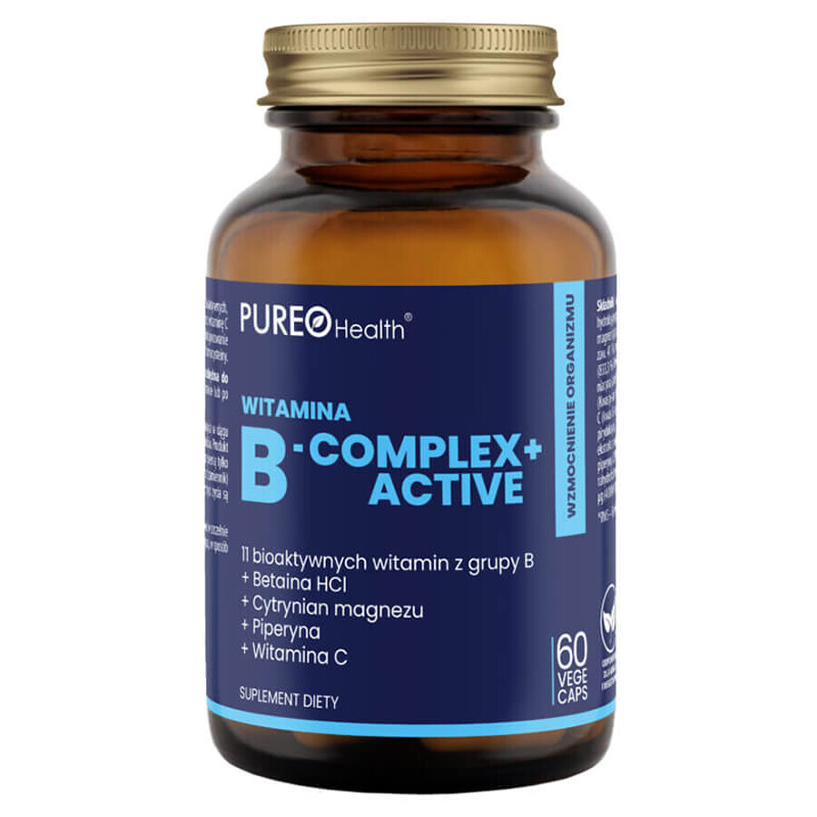 Pureo Health Vitamin B-Complex + Active, 60 capsules