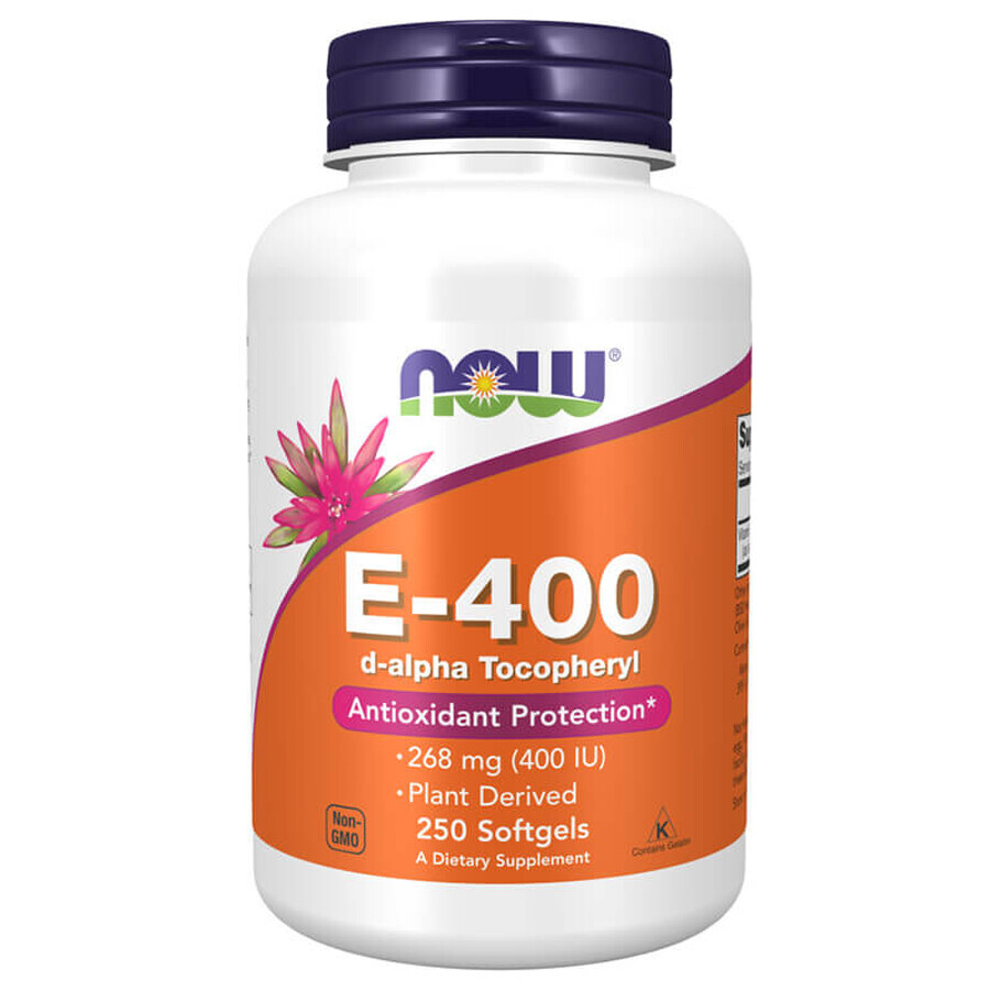 Now Foods E-400, vitamin E, 250 gel capsules