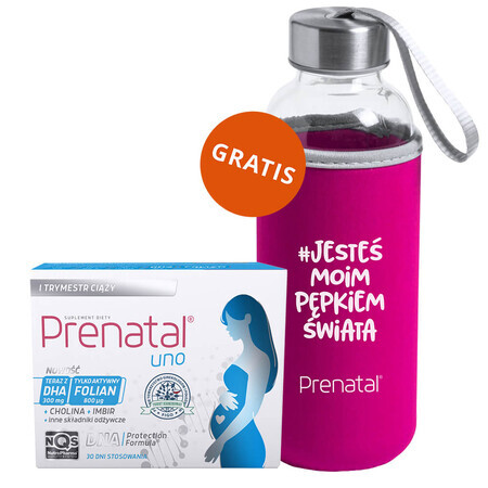 Set Prenatal Uno 30 capsule + DHA, 30 capsule + flacone-bottiglia, 1 pezzo in omaggio