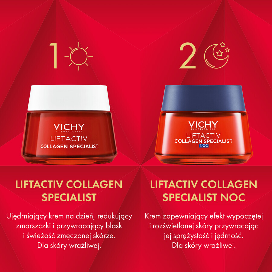 Set Vichy Liftactiv Collagen Specialist, crema giorno 50 ml + crema notte 50 ml