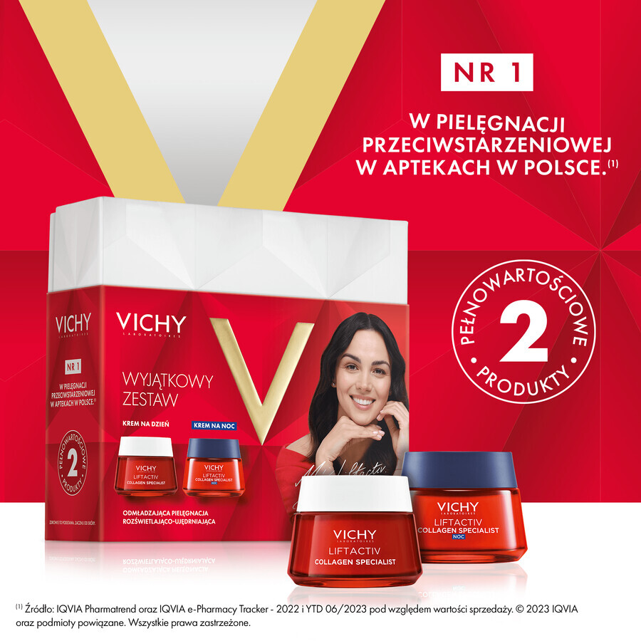 Set Vichy Liftactiv Collagen Specialist, crema giorno 50 ml + crema notte 50 ml