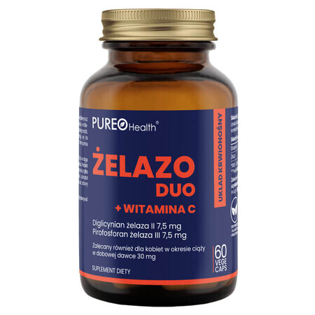 Pureo Health Duo ferro + vitamina C, 60 capsule