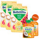 Set BoboVita Porridge di riso, lampone, senza latticini, senza glutine, dopo 6 mesi, 3 x 180 g + mousse in tubo, banana con mango e cocco, 2 x 80 g gratis