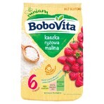 Set BoboVita Porridge di riso, lampone, senza latticini, senza glutine, dopo 6 mesi, 3 x 180 g + mousse in tubo, banana con mango e cocco, 2 x 80 g gratis