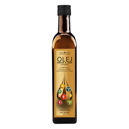 Goldfarmex Golden Oils Omega&ADEK Oil, presat la rece, nerafinat, 250 ml