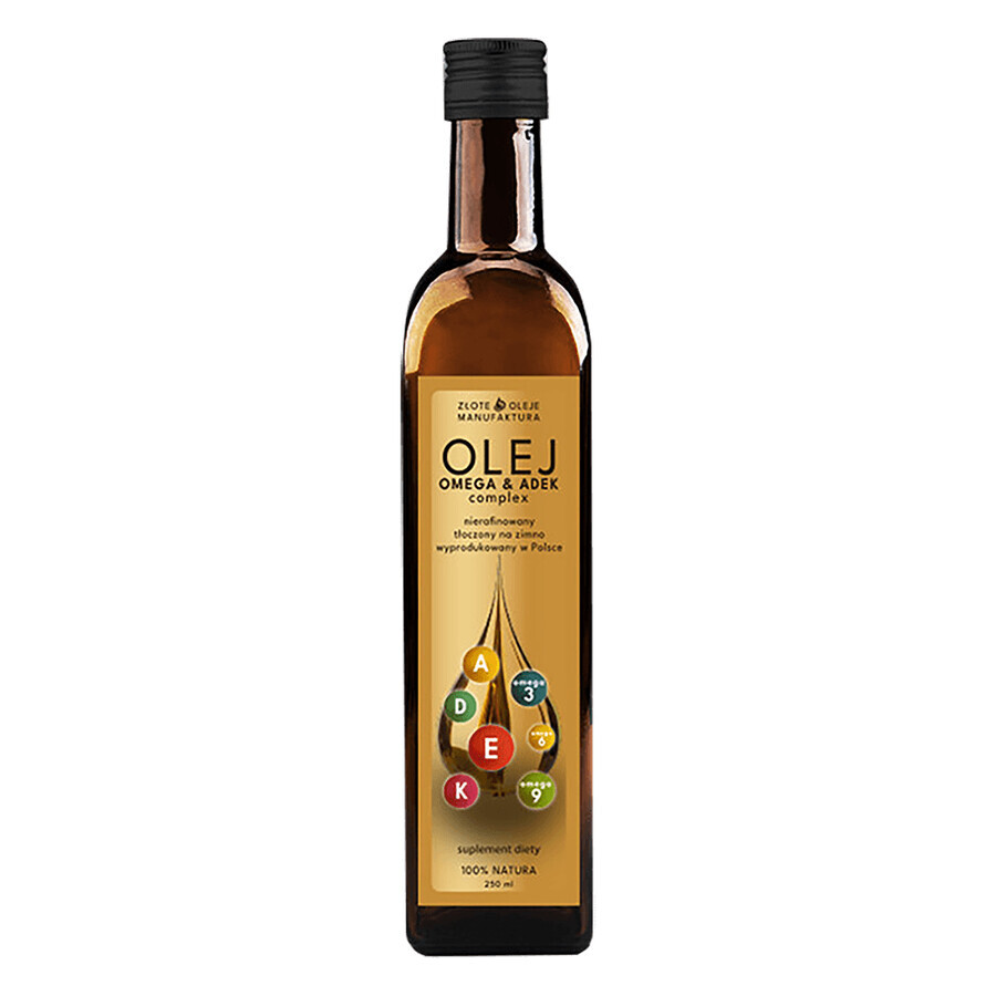 Goldfarmex Golden Oils Omega&ADEK Oil, presat la rece, nerafinat, 250 ml