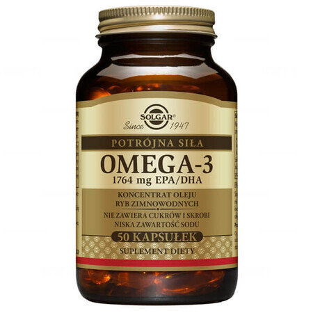 Solgar, Omega 3, dreifache Stärke EPA/DHA, 50 Kapseln