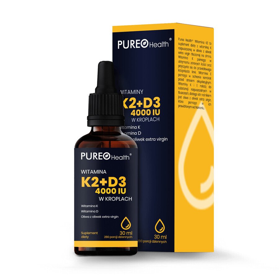 Pureo Health Vitamins K2+D3 4000 UI gocce, 30 ml