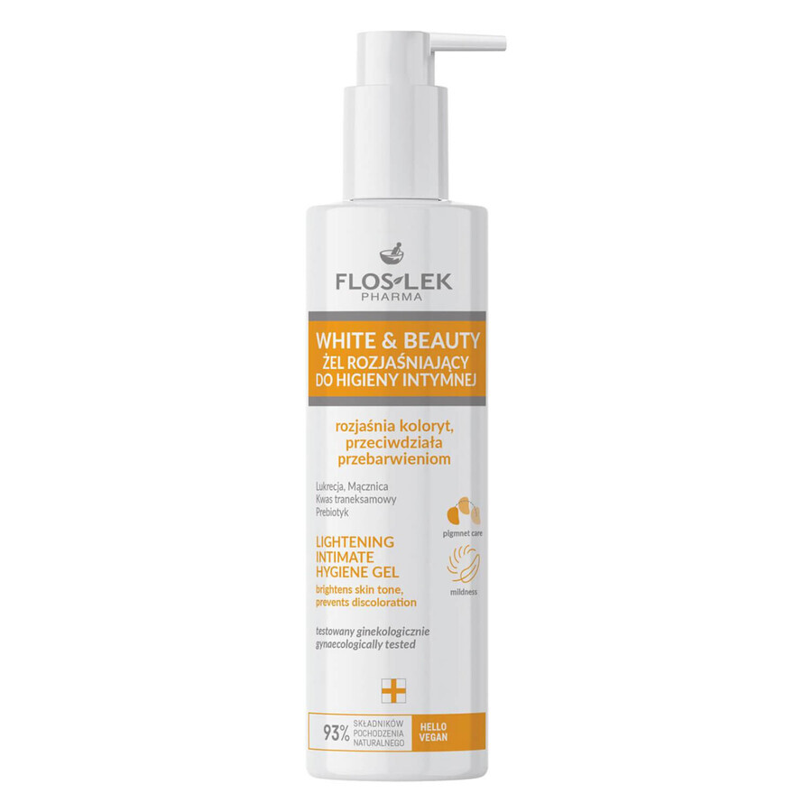 Floslek Pharma White&Beauty glansgel voor intieme hygiëne, 225 ml