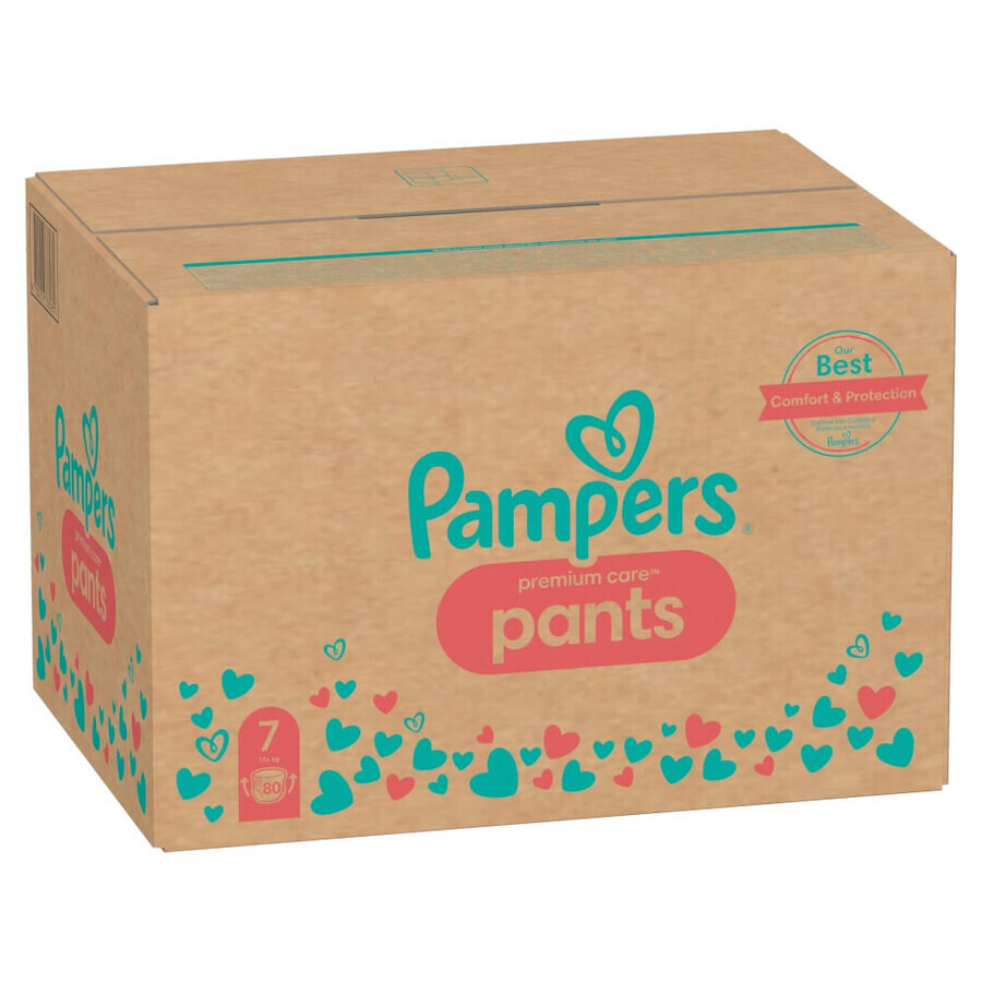 Pampers Premium Care Pants, diapers size 7, 17+ kg, 80 pcs