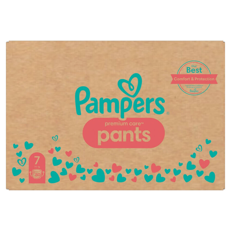 Pampers Premium Care Pants, diapers size 7, 17+ kg, 80 pcs