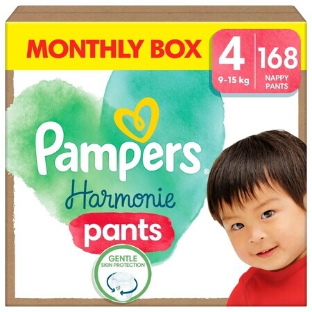 Pampers Harmonie Pants, Windeln, Größe 4, 9-15 kg, 168 Stück