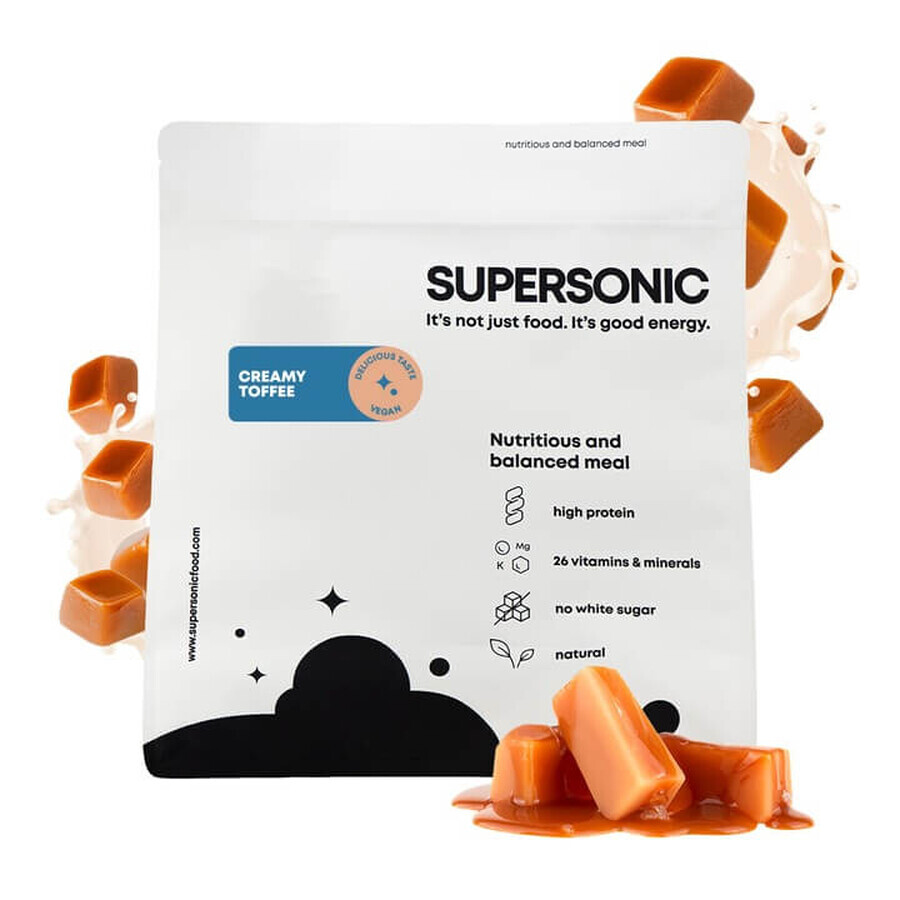 Supersonic Wholesome Plus Meal, aromă cremoasă de caramel, vegetală, 1,5 kg